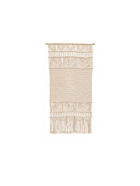 Atmosphera Macrame Hanging Wall Decor Ecru Fabric 80x175cm