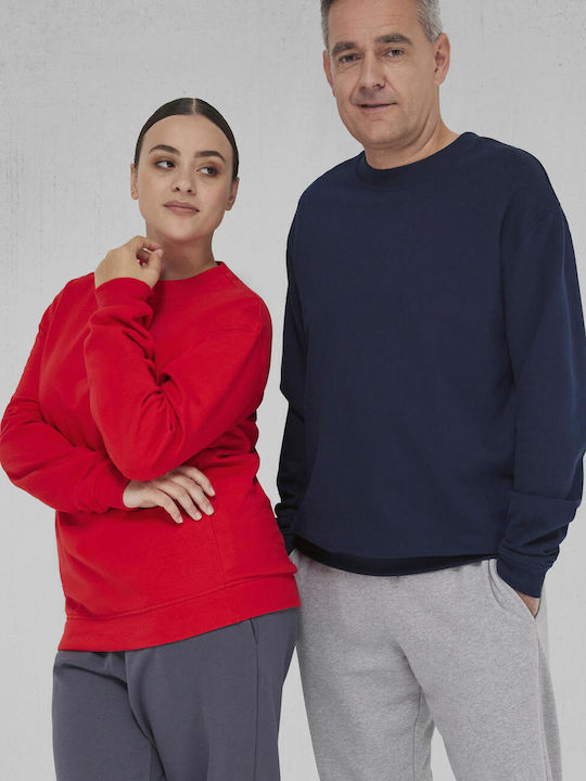 B&C Herren Werbebekleidung Langärmeliges Rot Sweatshirt