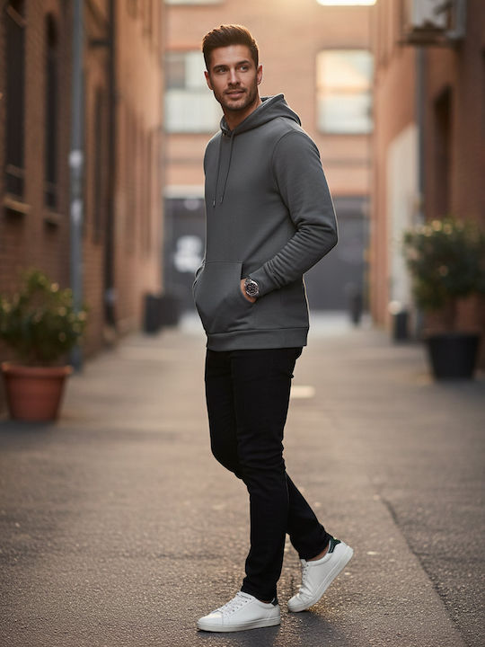 B&C Herren Werbebekleidung Langärmeliges Elephant Grau Sweatshirt