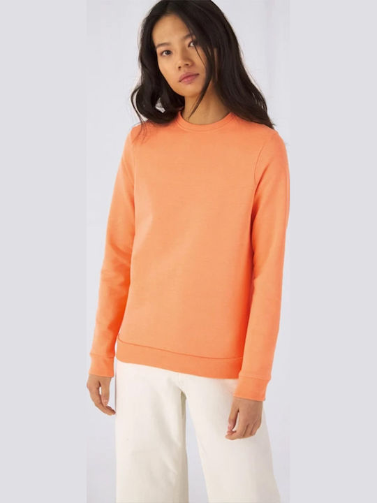 B&C Men's Promotional Long Sleeve Sweatshirt Melon Orange
