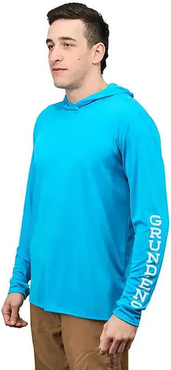 Риболовна блуза Grundens Tough Sun Hoodie Upf 50 Azure