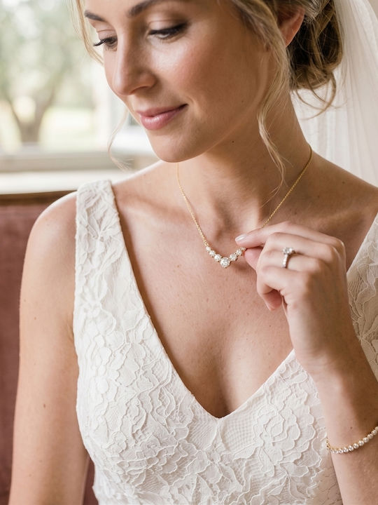 Polytimo Halskette aus 9K Gold mit Zirkon