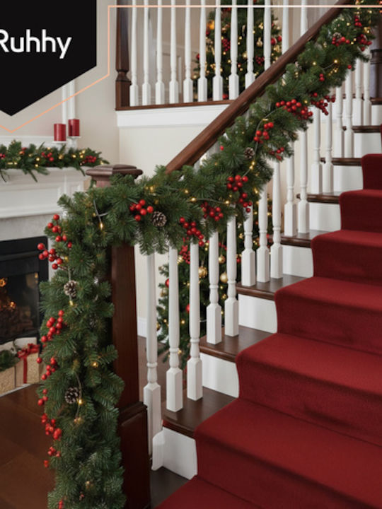 Ruhhy Christmas Illuminated Plastic Green Garland