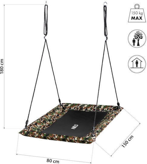 Nils Nest Hanging Fabric Swing 150x80cm Grey