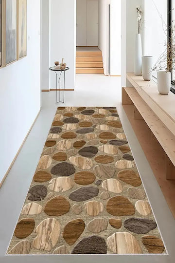 Beiges Wohnzimmer Teppich Naturstein Holz Muster 60x120 cm Beiges Wohnzimmer Teppich Naturstein Holz Muster 60x120 cm