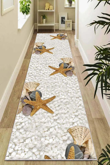 Weißes Rutschfestes 3D Flur Teppich Meeresmuster 80x300 cm Weißes Rutschfestes 3D Flur Teppich Meeresmuster 80x300 cm