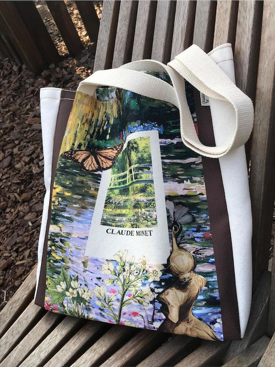 Enpapa Fabric Canvas Shopping Bag Metal Fastenings 40x9x37 Cm