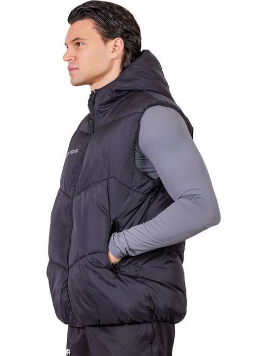 Без ръкави 3 в 1 Зимно Яке Puffer Черно