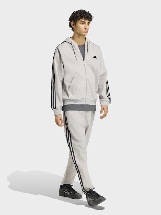 Essentials 3-Streifen Herren-Sweatpants mit Elastikbündchen Grau