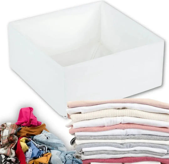 Fabric Storage Box for Underwear / Clothes / Shoes in White Colour 28x28x10cm
