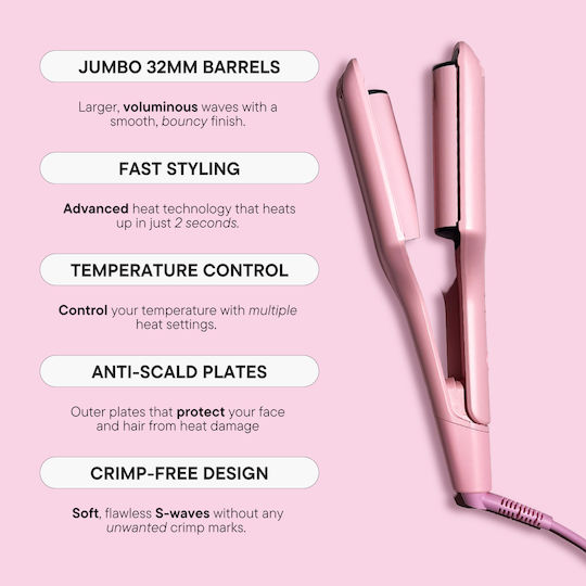 Mermade Hair Double Waver Max Τοστιέρα με Κεραμικές Πλάκες Ionic