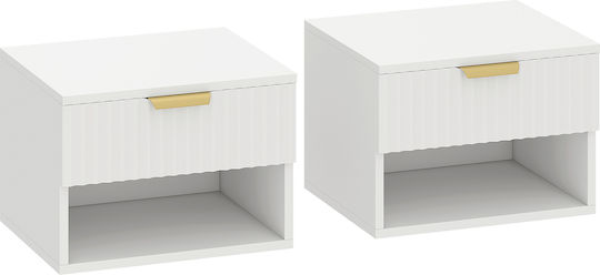 Ξύλινα Λευκά 2τμχ 40x34x29cm