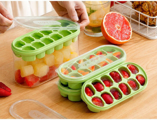 Verk Group Ice Cube Mold Silicone with Lid Green