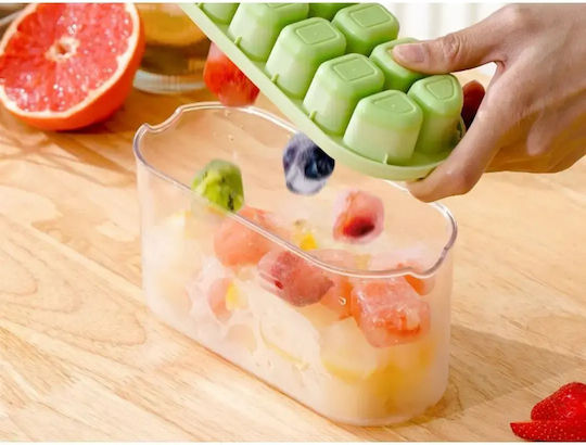 Verk Group Ice Cube Mold Silicone with Lid Green