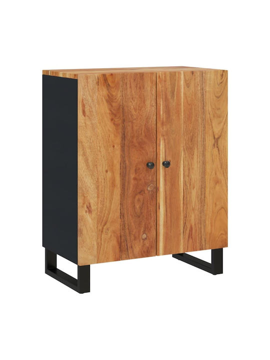 Living Room Display Cabinet Made of Solid Wood Brown 60x33x75cm