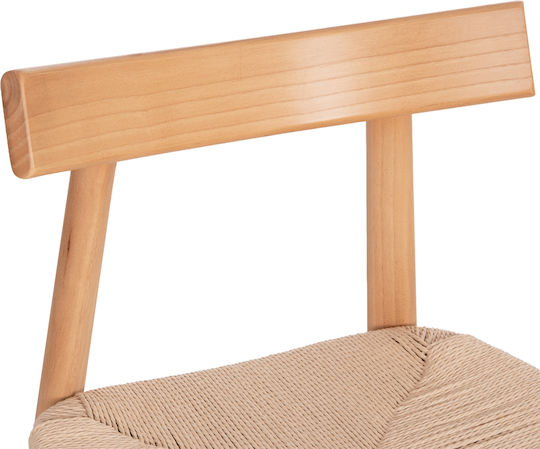 Rubberwood Καρέκλες Τραπεζαρίας Ξύλινες Φυσικο 2τμχ 51x55x74εκ.