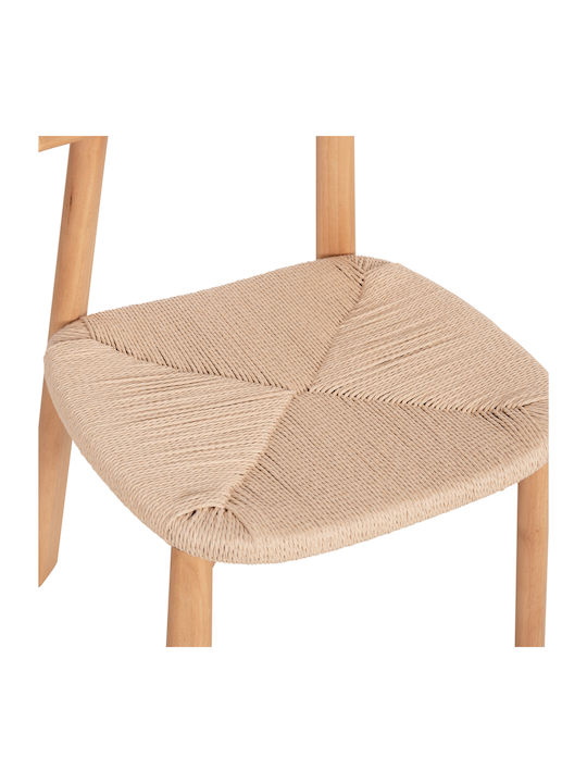 Gummi-Holz Ess- und Küchenstühle Holz Natur 2 Stück 51x55x74cm