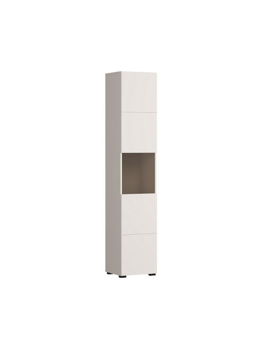 Wand Wohnzimmer Vitrine aus MDF mit Verglasung & Beleuchtung Cashmere 39x35x194cm