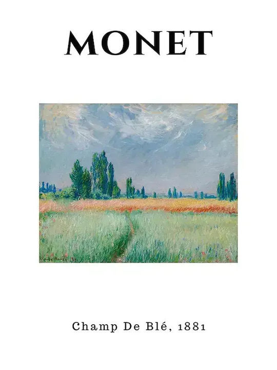 Poster Monet Champ De Ble Art010 40cm X 50cm White Wooden Frame