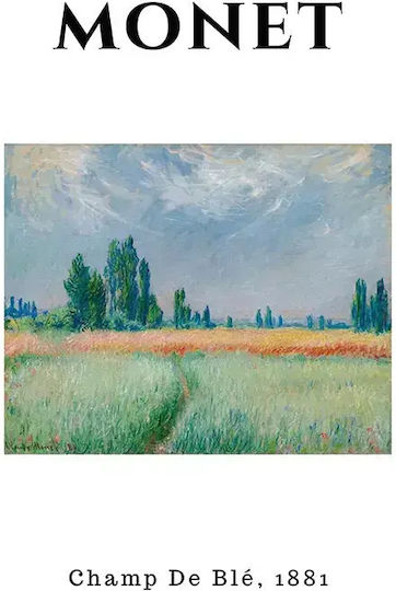 Poster Monet Champ De Ble Art010 40cm X 50cm Frame Natural Wood Beige