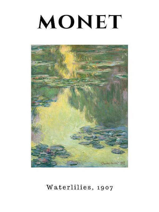 Poster Monet Waterlillies Art011 40cm X 50cm Λευκή Ξύλινη Κορνίζα-55796pd156880f55310