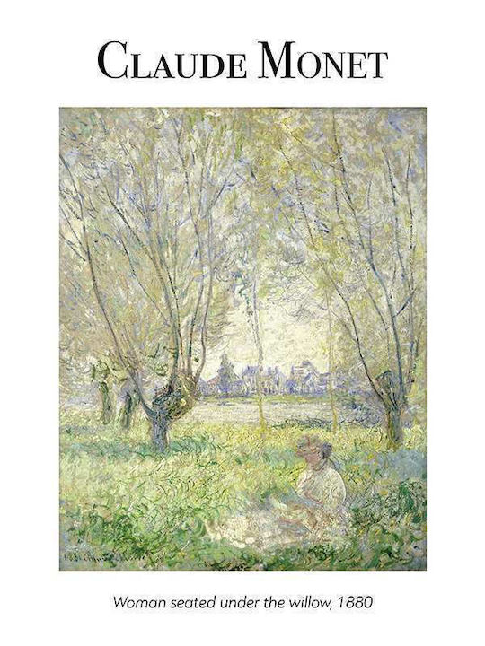 Poster Claude Monet Woman Seated Under Willow Art100 40cm X 50cm Frame Natural Wood Beige 56052pd156701f55316