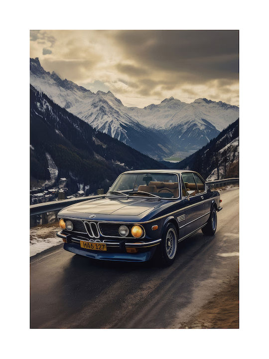 Poster Bmw E9 Coupé Cr067 40cm X 50cm Premium Μαύρο Ξύλινο Κάδρο-63083pd156199f55323