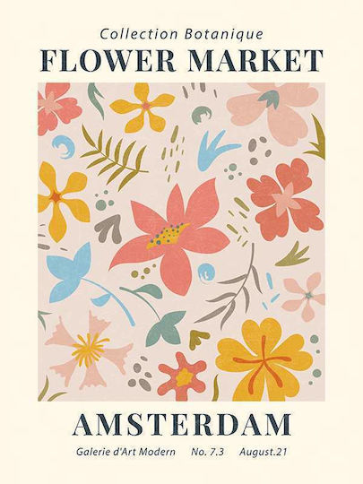 Poster Gallerie D Art Modern Amsterdam Art025 40cm x 50cm Rahmen aus natürlichem Holz Beige