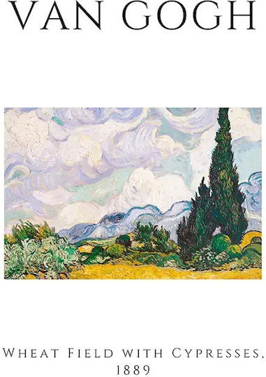 Poster Van Gogh Wheat Field Cypresses Art002 40cm X 50cm Frame Natural Wood Beige 55246pd156889f55316