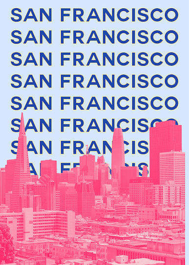Poster San Francisco Pop Art Pst25516 40cm X 50cm Κορνίζα Καφέ Ξύλου 63388pd156106f63322