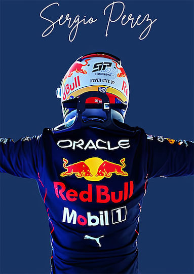 Poster Formula1 Sergio Perez F062 40cm X 50cm Ramă Neagră Din Lemn