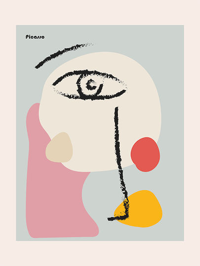 Poster Pablo Picasso Abstract Collage Art235 40cm X 50cm Κορνίζα Καφέ Ξύλου 63770pd156095f63322