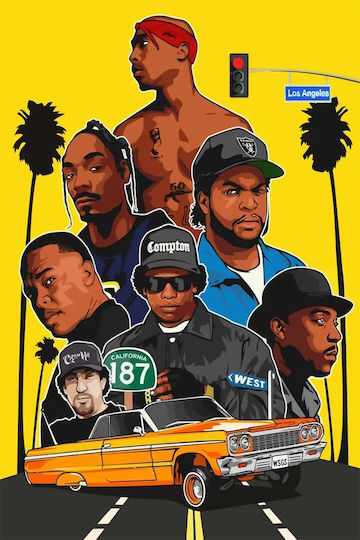 Music Poster Rap Legends Ms369 40cm X 50cm Κορνίζα Καφέ Ξύλου 62384pd156302f63322