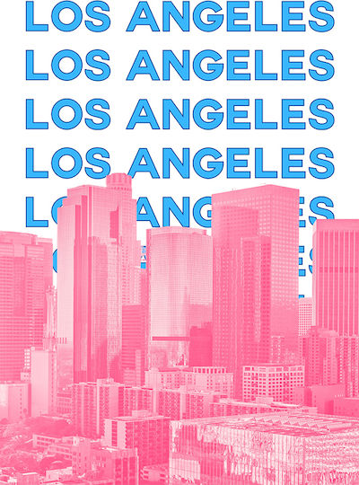 Poster Los Angeles Pop Art Pst25508 40cm X 50cm Λευκή Ξύλινη Κορνίζα-63376pd156114f55310