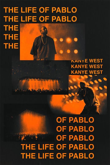 Music Poster Kanye West Life Pablo Ms092 40cm X 50cm Κορνίζα Φυσικό Ξύλου Μπεζ 62387pd156305f55316