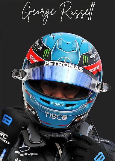 Poster Formula1 George Russell F060 40cm X 50cm Cadru Lemn Natural Bej 63051pd156212f55316