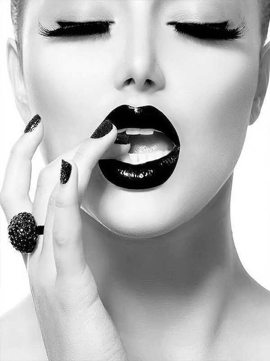 Poster Black Lips I Pst2501 40cm X 50cm Λευκή Ξύλινη Κορνίζα-60137pd156518f55310