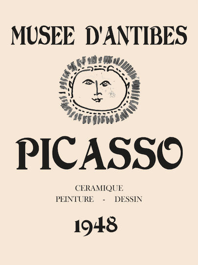 Poster Pablo Picasso Musee Antibes 1948 Art248 40cm X 50cm Μαύρη Ξύλινη Κορνίζα-63779pd156083f55321