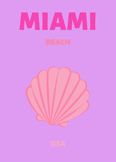 Poster Miami Wandkunst Pst25527 40cm X 50cm Rahmen aus Holzbraun 64635pd155991f63322