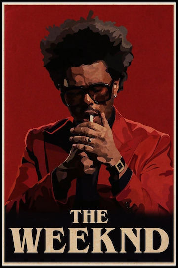 Music Poster Weeknd Ms103 40cm X 50cm Μαύρη Ξύλινη Κορνίζα-62467pd156281f55321