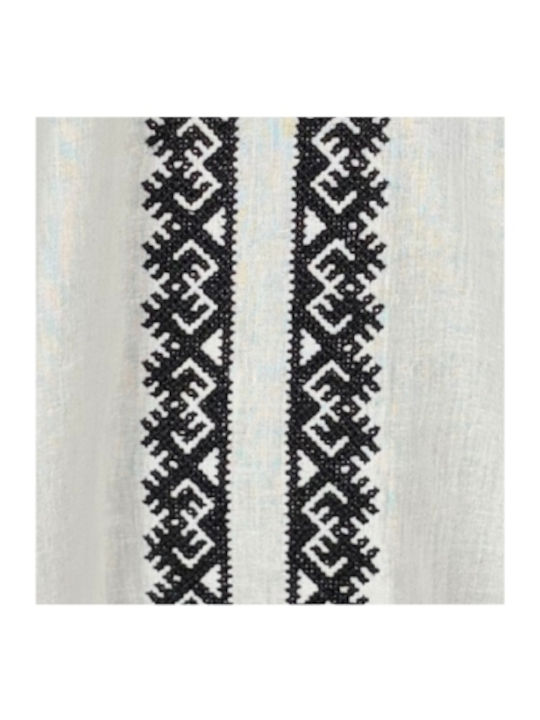 Bluza Damă Bumbac Mânecă Lungă Alb/Portocaliu