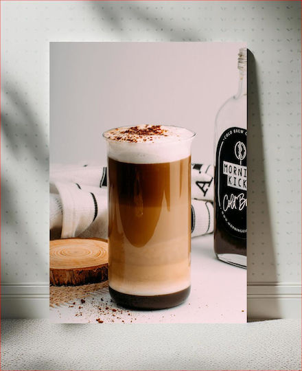 Gemälde Kalter Kaffee In Einem Glas Kaffee Kalter Kaffee Ein Glas 80x120