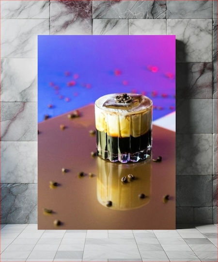 Πίνακας Iced Coffee Coffee Beans Παγωμένος Καφές Κόκκους Καφέ 80x120 Πίνακας Iced Coffee Coffee Beans Παγωμένος Καφές Κόκκους Καφέ 80x120
