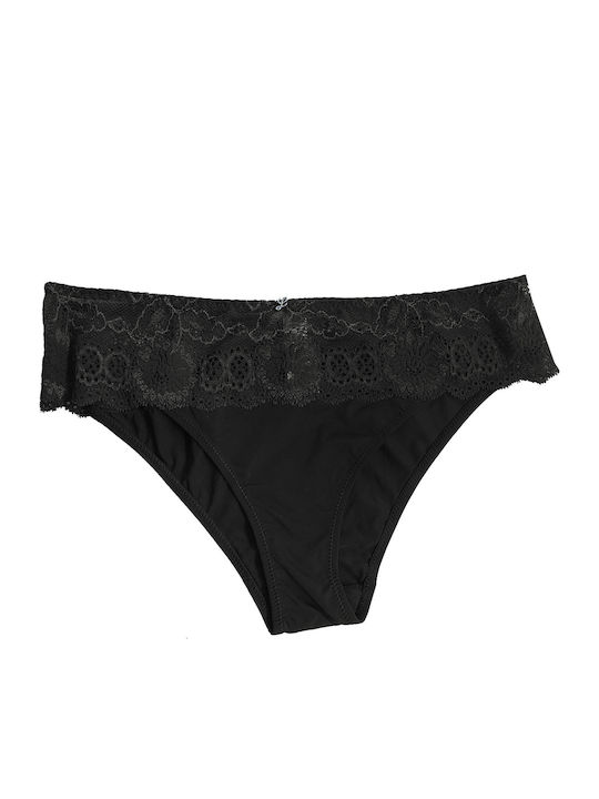 Women's Boxer with Lace Black