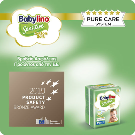 Babylino Πάνες με Αυτοκόλλητο Sensitive Cotton Soft Monthly Pack No. 4+ για 10-15kg 138τμχ