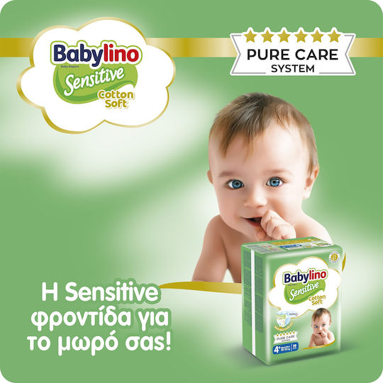 Babylino Πάνες με Αυτοκόλλητο Sensitive Cotton Soft Monthly Pack No. 4+ για 10-15kg 138τμχ