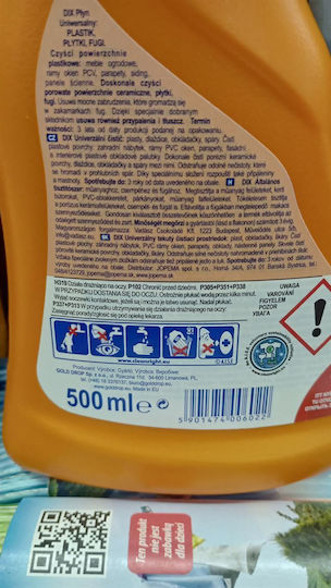 Gold Drop Lichid Curățător Special Pentru Plastic 500ml