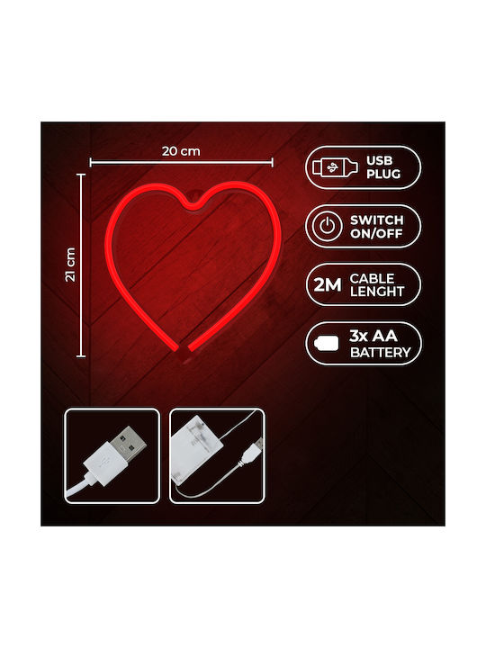 Forever Light Decorative Lamp Heart Red