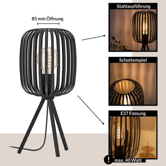 Eglo Romazzina Dekorative Lampe mit Fassung für E27 Lampe Schwarz