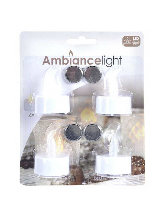ArteLibre Lustră Decorativă Lumânăriță Alb 4buc